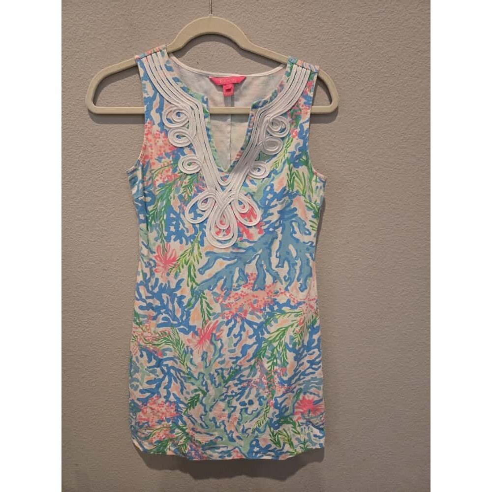 Lilly Pulitzer Harper Shift Dress XS Multicolor Abstract Summer Beach